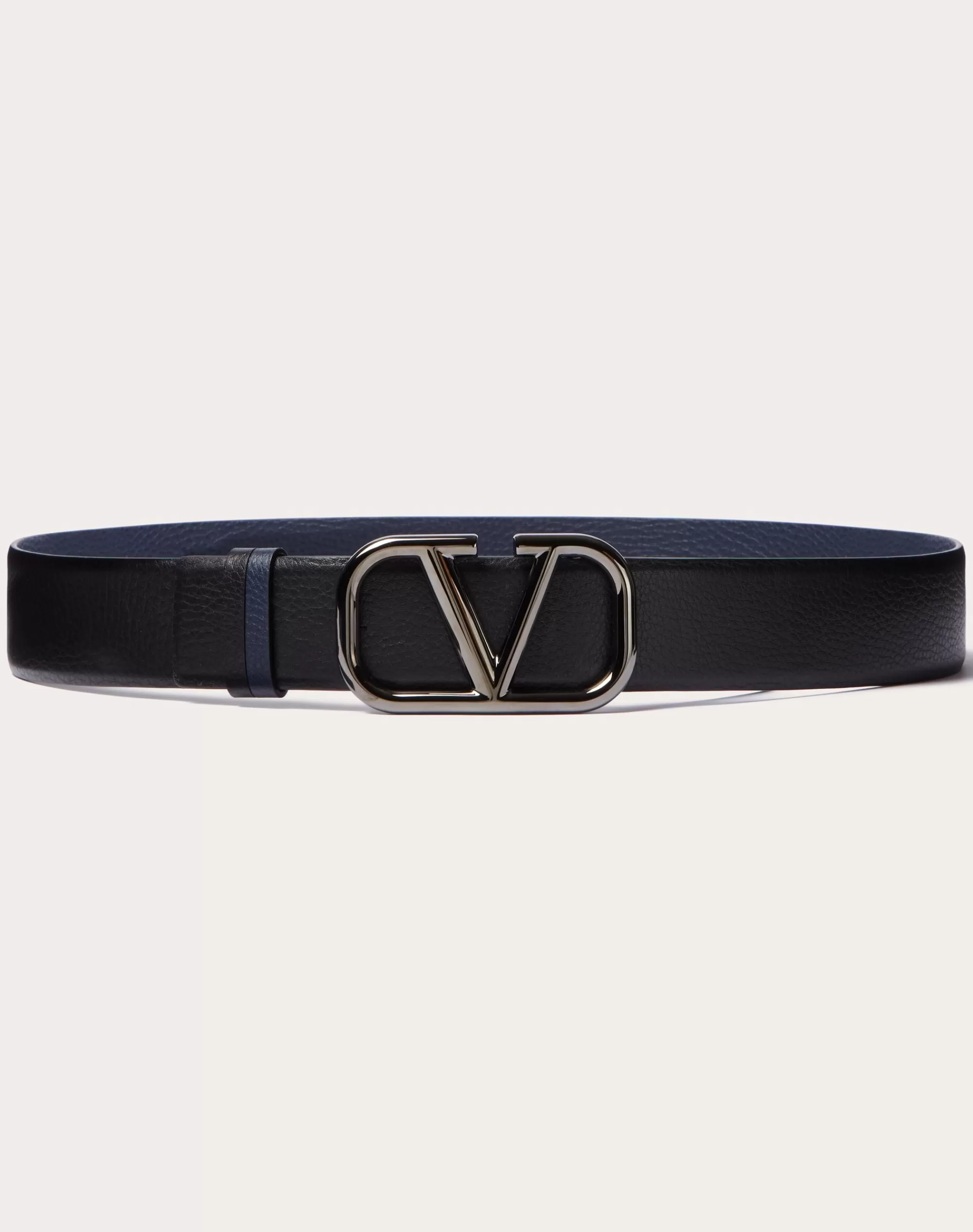 Valentino VLOGO SIGNATURE REVERSIBLE BELT Black/marine Flash Sale