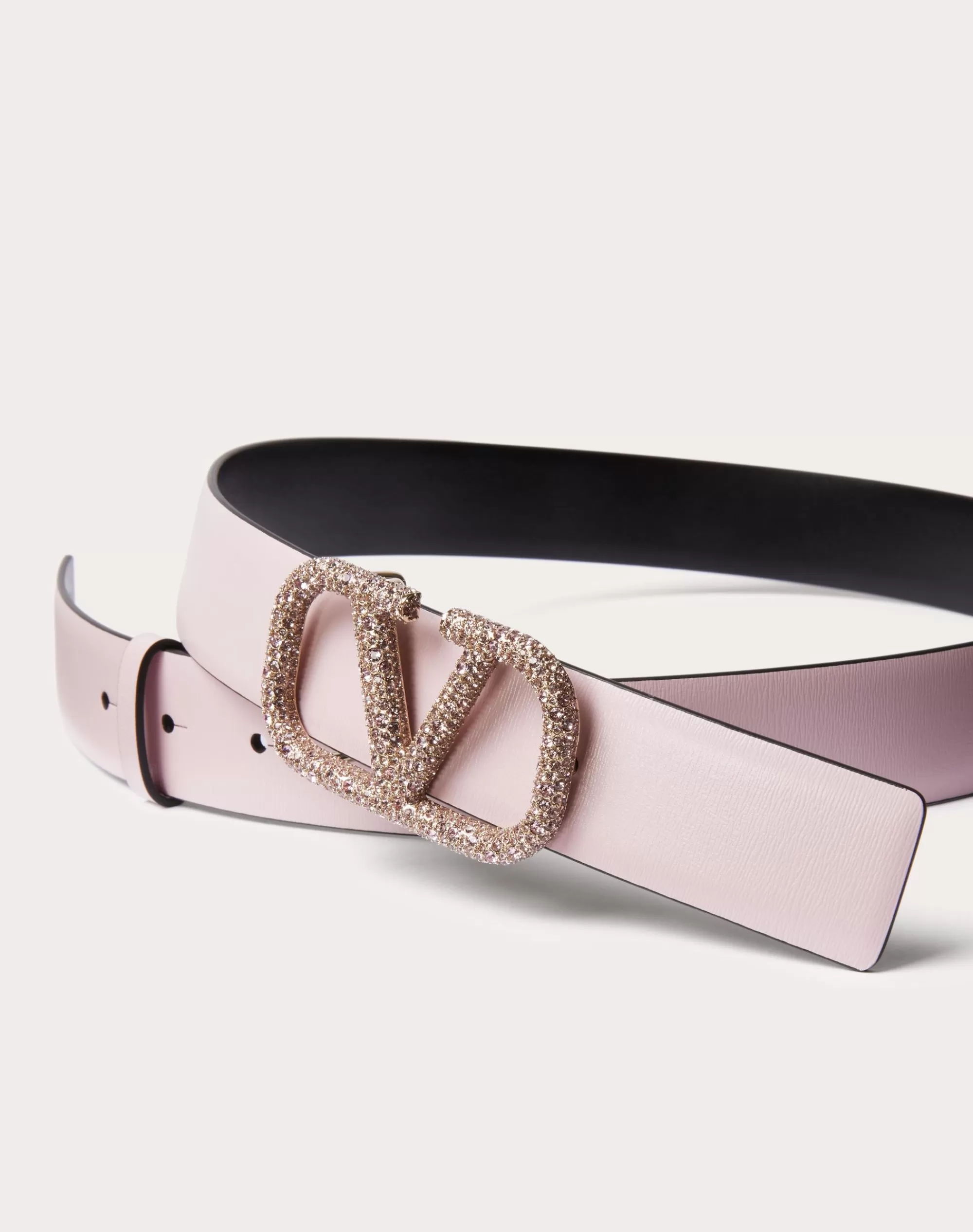 Valentino VLOGO SIGNATURE REVERSIBLE SHINY CALFSKIN BELT 30 MM WaterLilac Sale