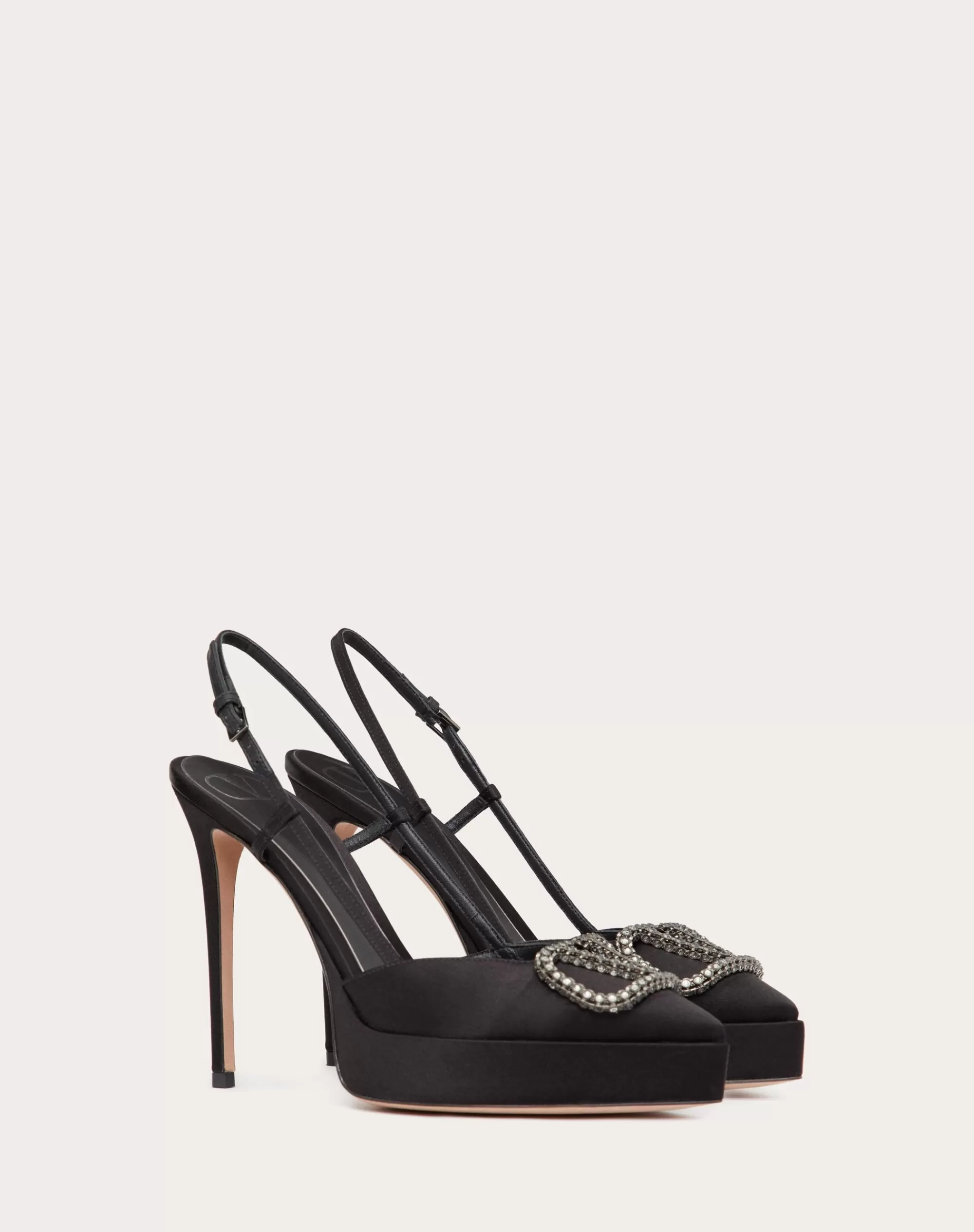 Valentino VLOGO SIGNATURE SATIN SLINGBACK PLATFORM PUMP 120MM Cheap