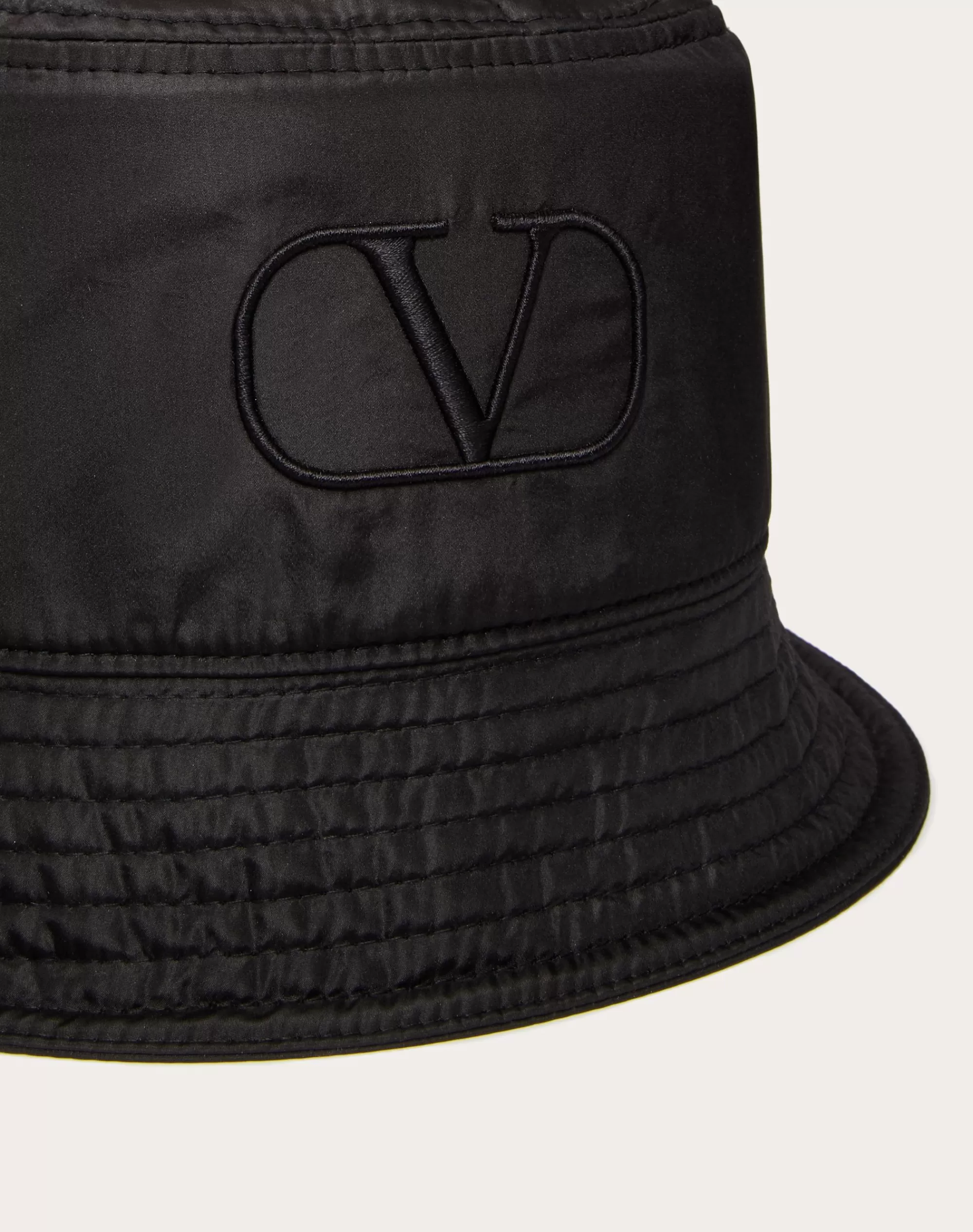 Valentino VLOGO SIGNATURE SILK BUCKET HAT Black Cheap