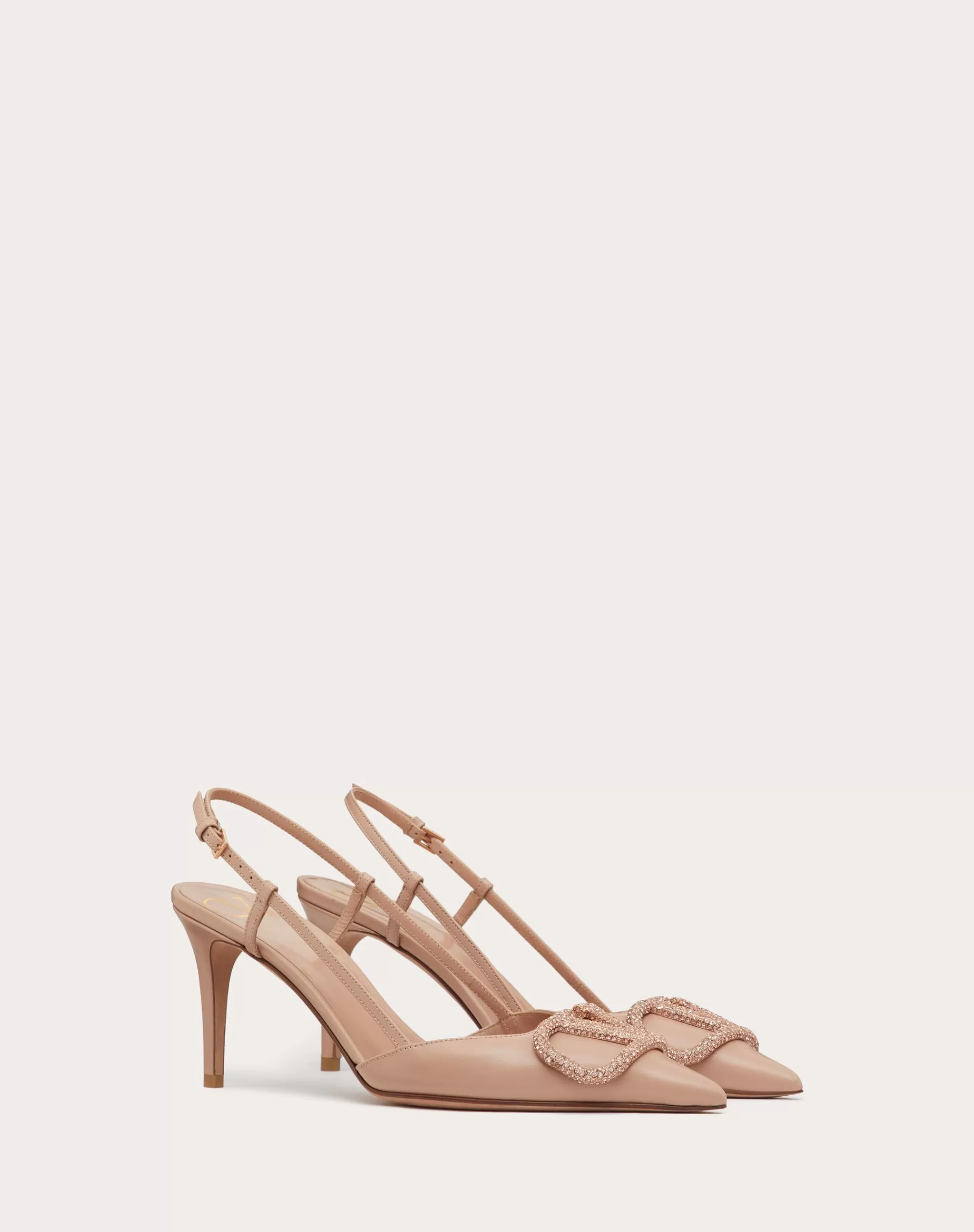 Valentino VLOGO SIGNATURE SLINGBACK PUMP IN CALFSKIN LEATHER 80MM Clearance