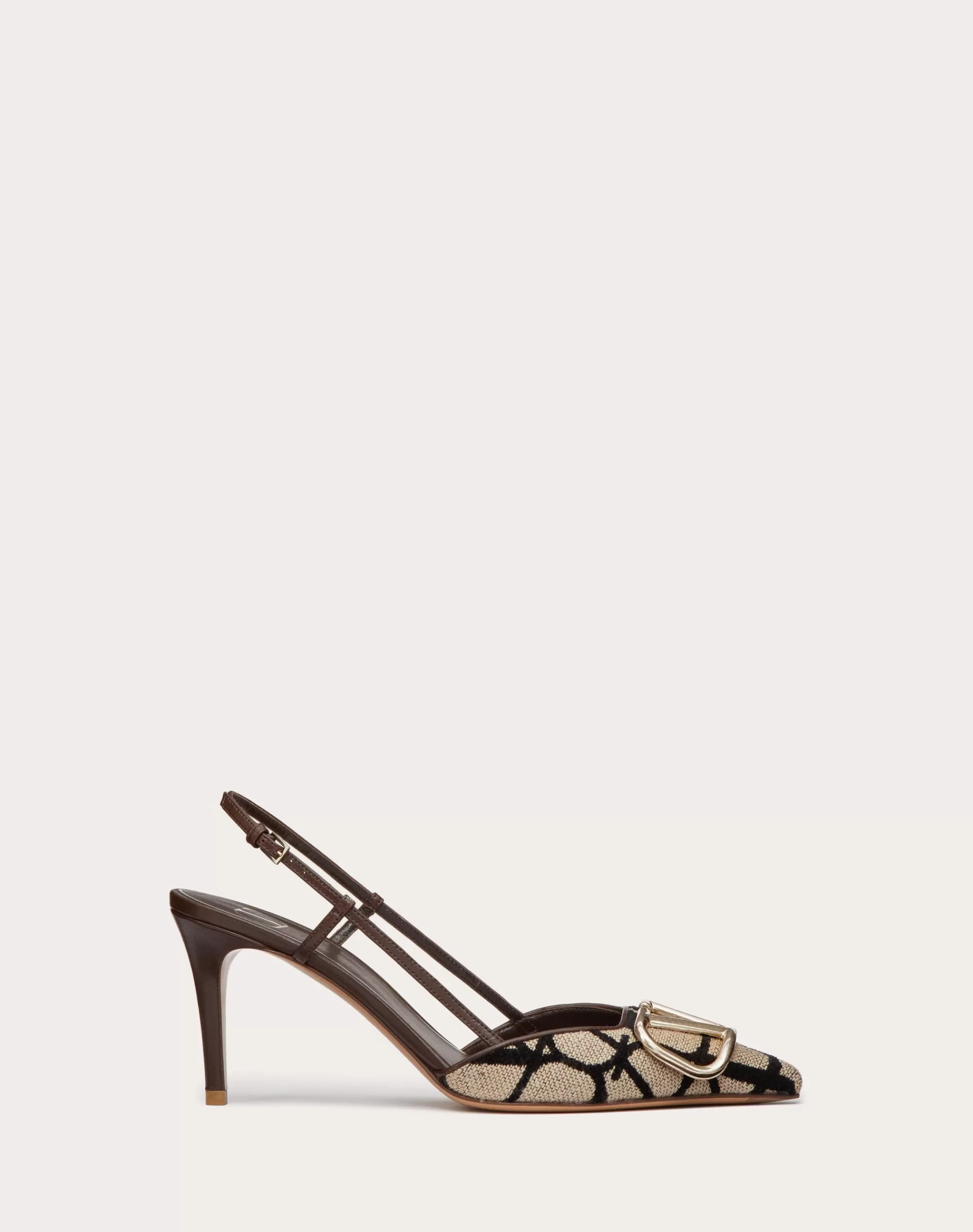 Valentino VLOGO SIGNATURE SLINGBACK PUMP IN TOILE ICONOGRAPHE 80MM Shop