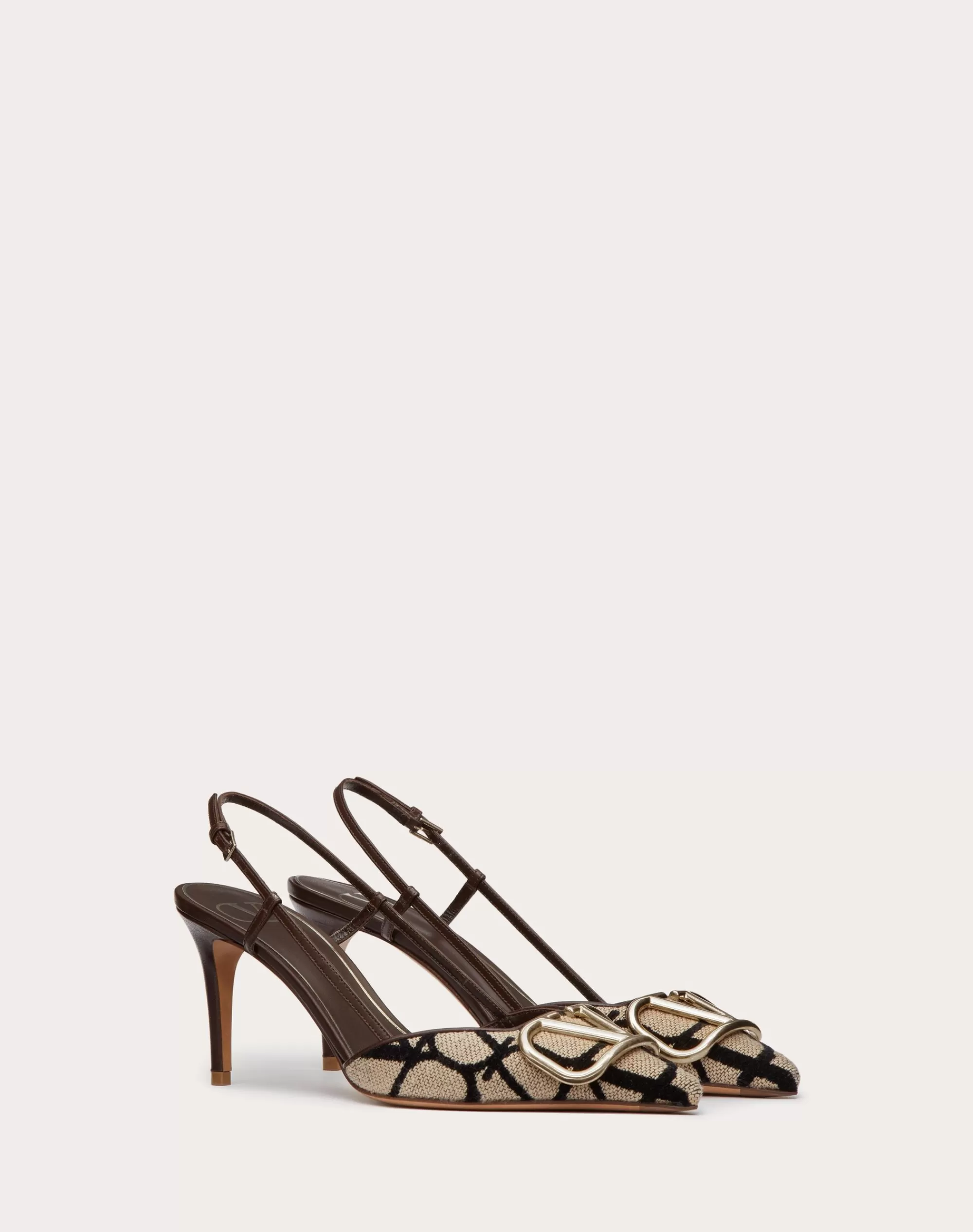 Valentino VLOGO SIGNATURE SLINGBACK PUMP IN TOILE ICONOGRAPHE 80MM Shop