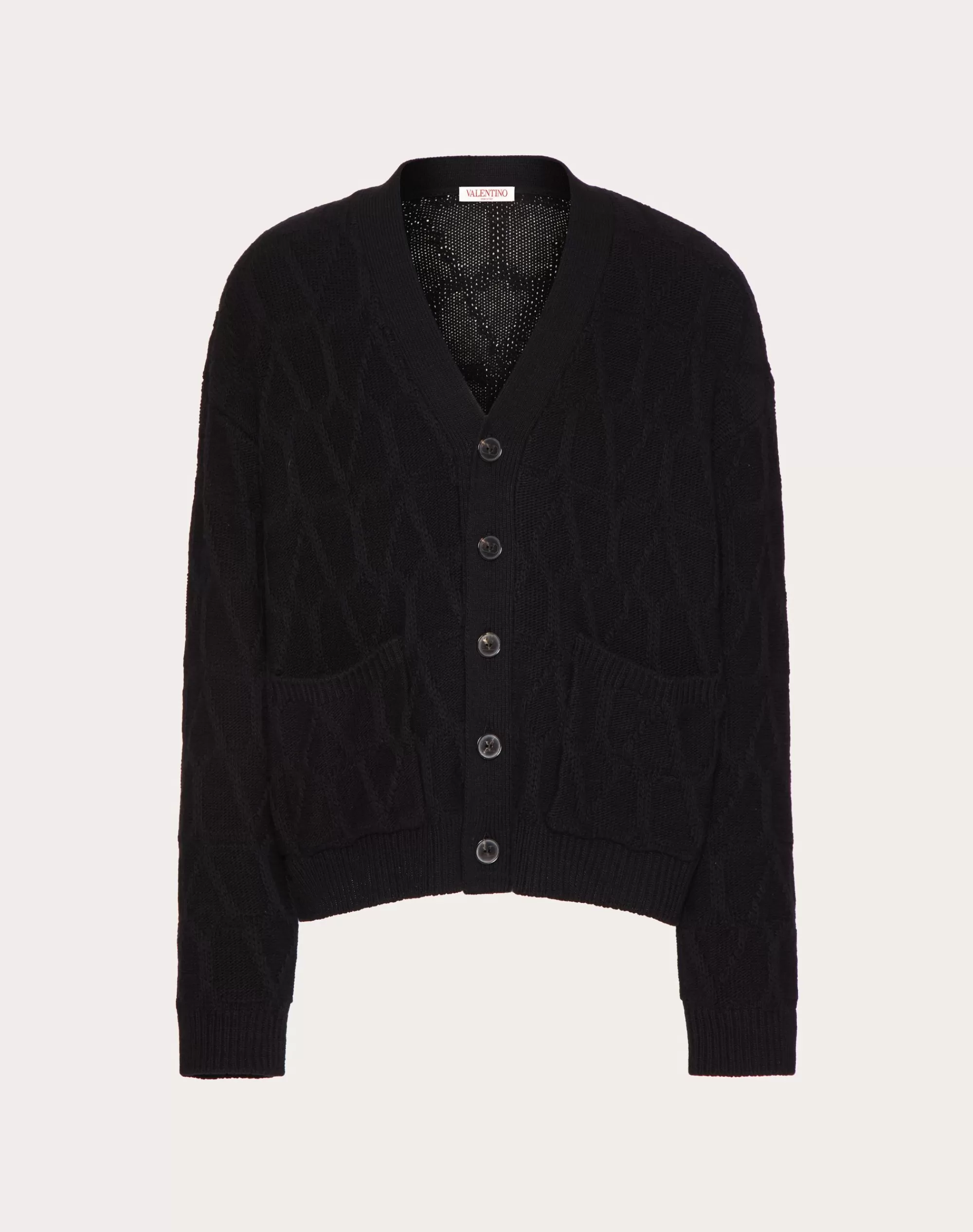 Valentino WOOL CARDIGAN WITH TOILE ICONOGRAPHE PATTERN Shop