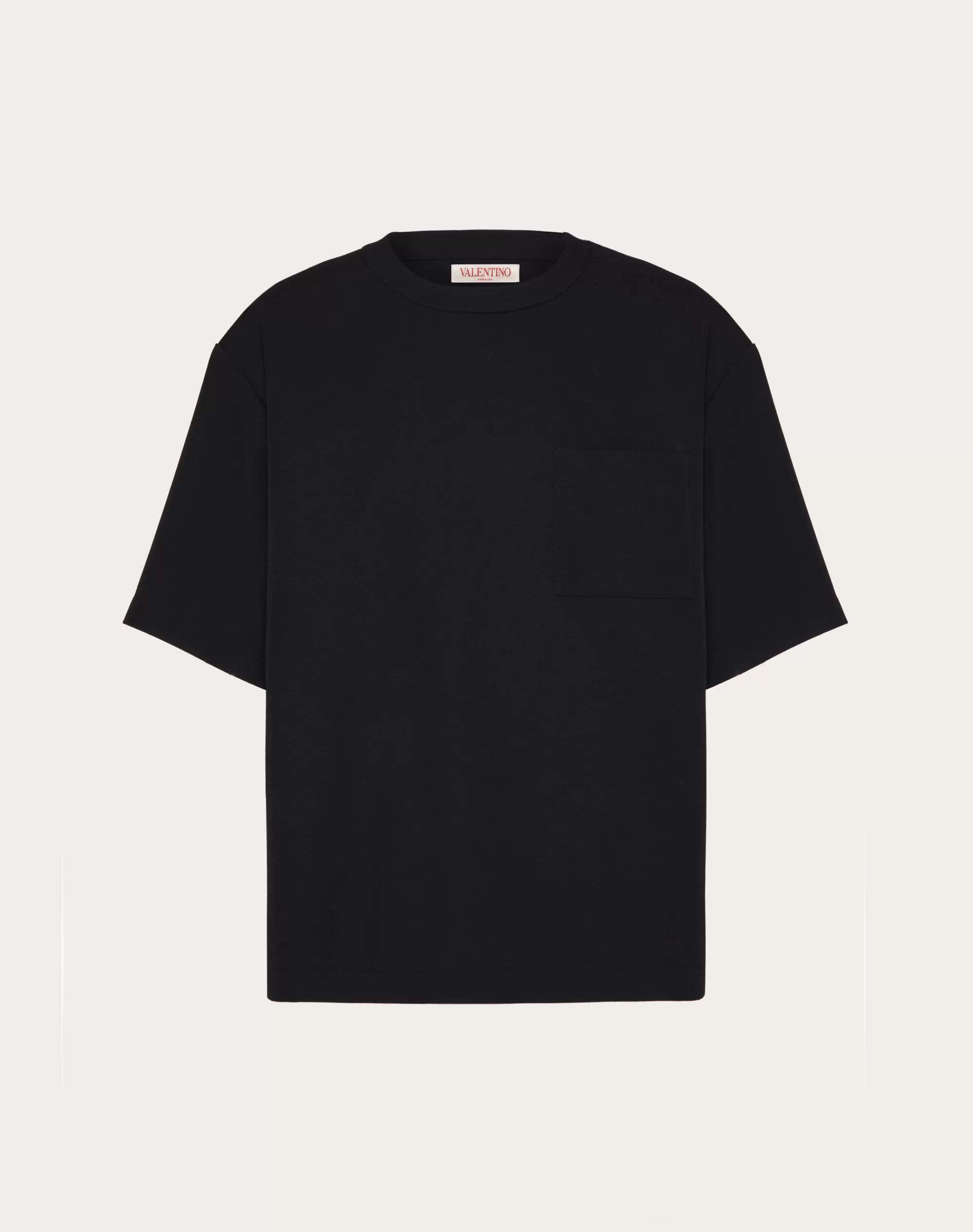 Valentino WOOL GRISAILLE T-SHIRT Black Cheap