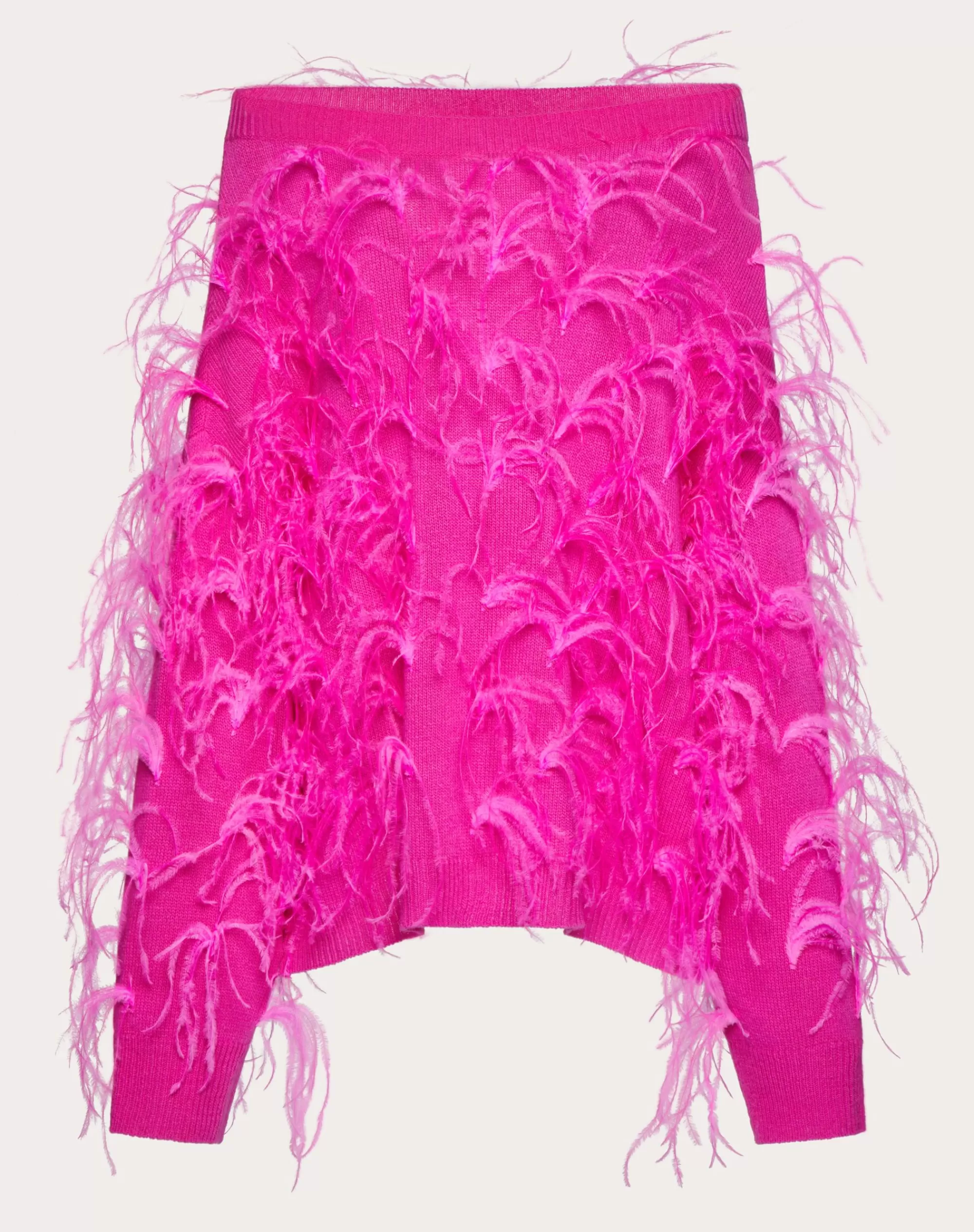 Valentino WOOL JUMPER WITH FEATHER EMBROIDERY PinkPp Shop